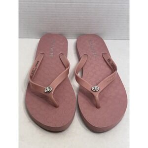 Coach Abbigail Jelly Flip Flops Pink Signature Thong Sandals Womens 9B EU39